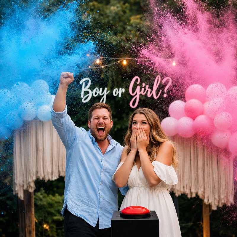 Pack Gender Reveal - 4 Canons à Poudre avec Buzzer